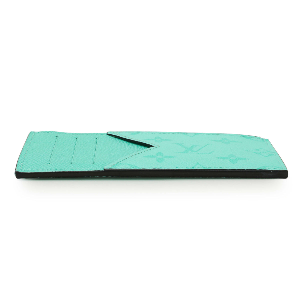 Louis Vuitton Teal Taigarama Coin Card Holder Accessories Louis Vuitton