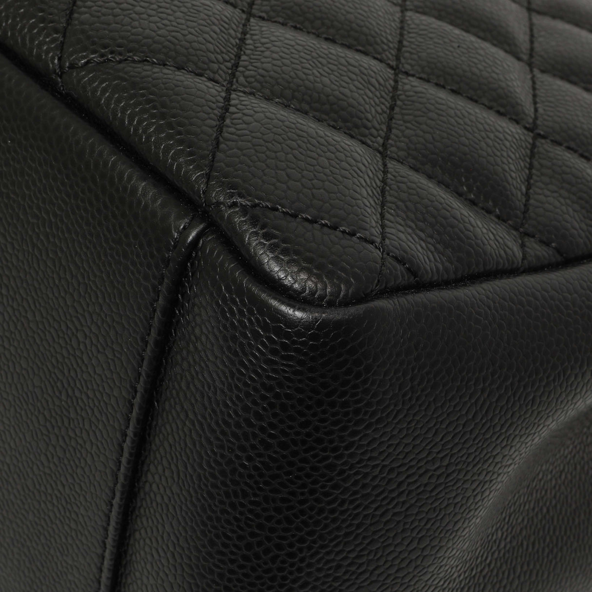Chanel Black Quilted Caviar Grand Shopping Tote GST Handbags Chanel