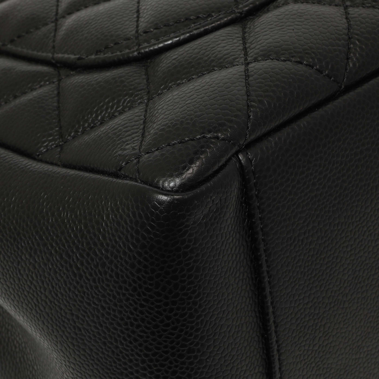 Chanel Black Quilted Caviar Grand Shopping Tote GST Handbags Chanel