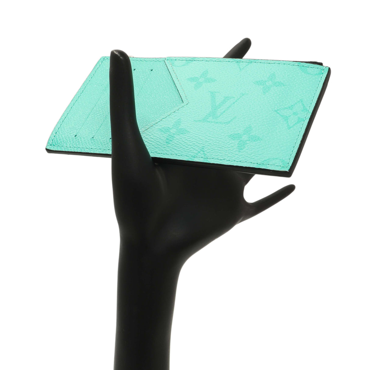 Louis Vuitton Teal Taigarama Coin Card Holder Accessories Louis Vuitton