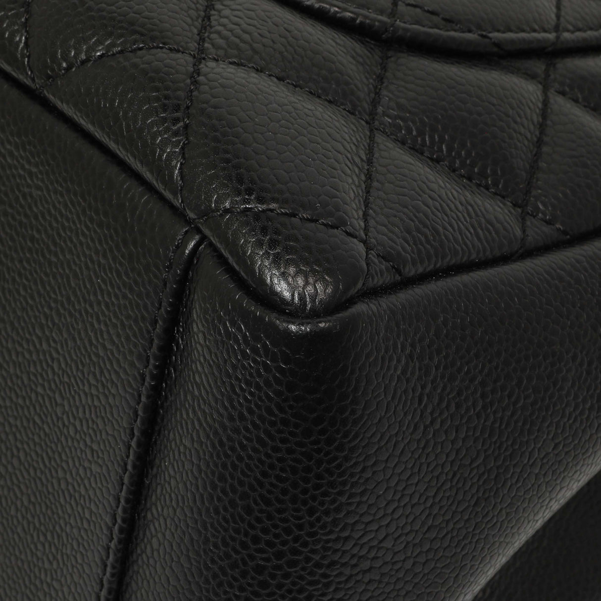 Chanel Black Quilted Caviar Grand Shopping Tote GST Handbags Chanel