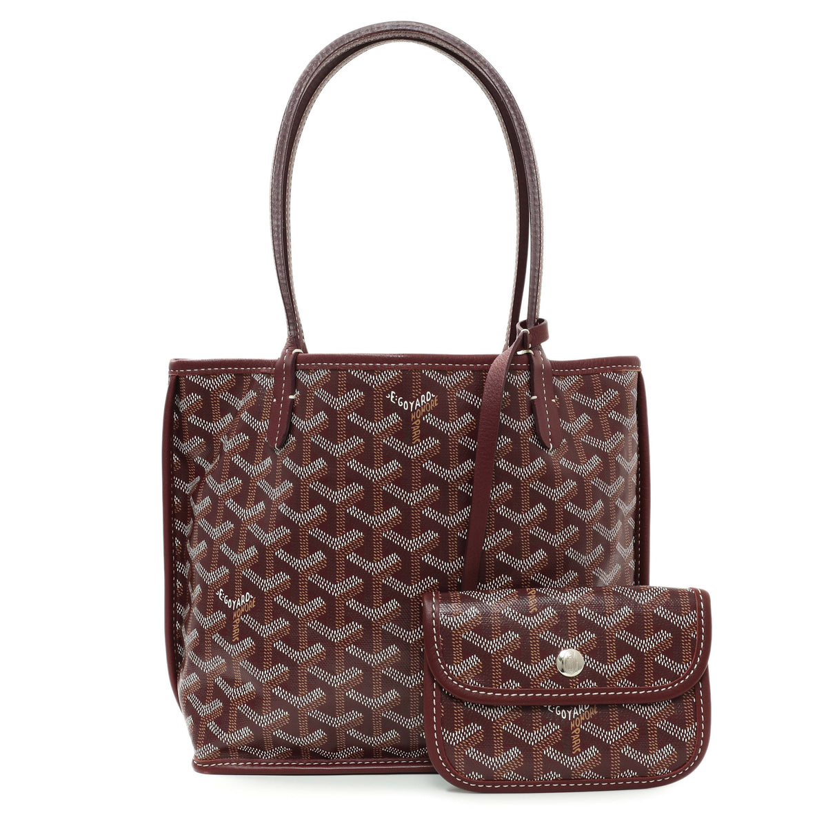 Goyard Burgundy Goyardine Reversible Mini Anjou Handbags Goyard
