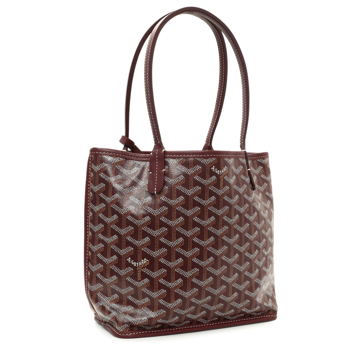 Goyard Burgundy Goyardine Reversible Mini Anjou Handbags Goyard