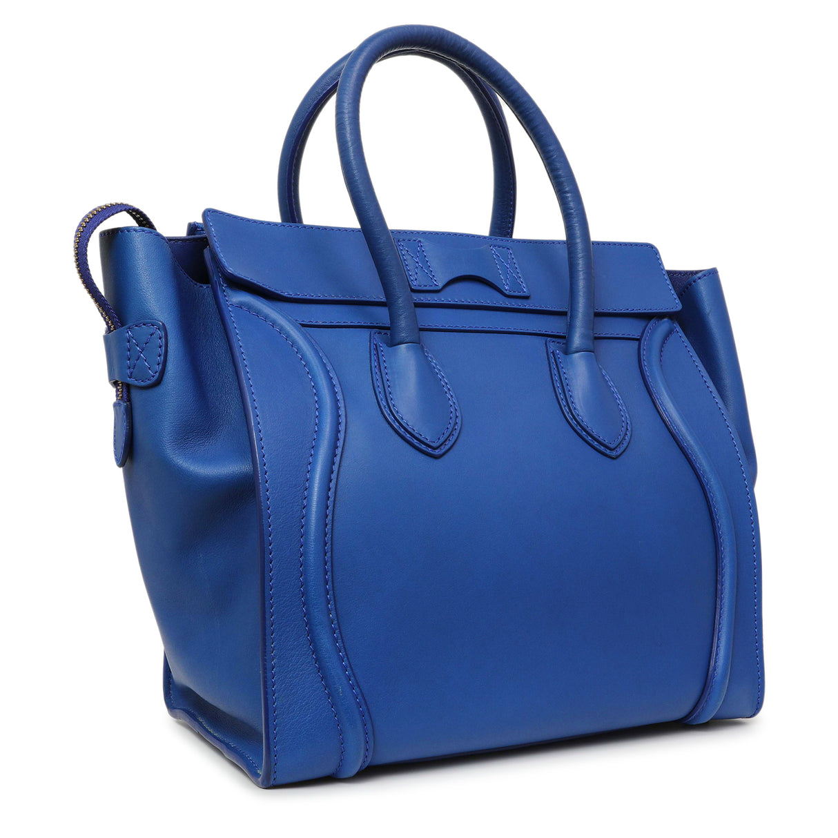 Celine Blue Smooth Calfskin Mini Luggage Tote Handbags Celine