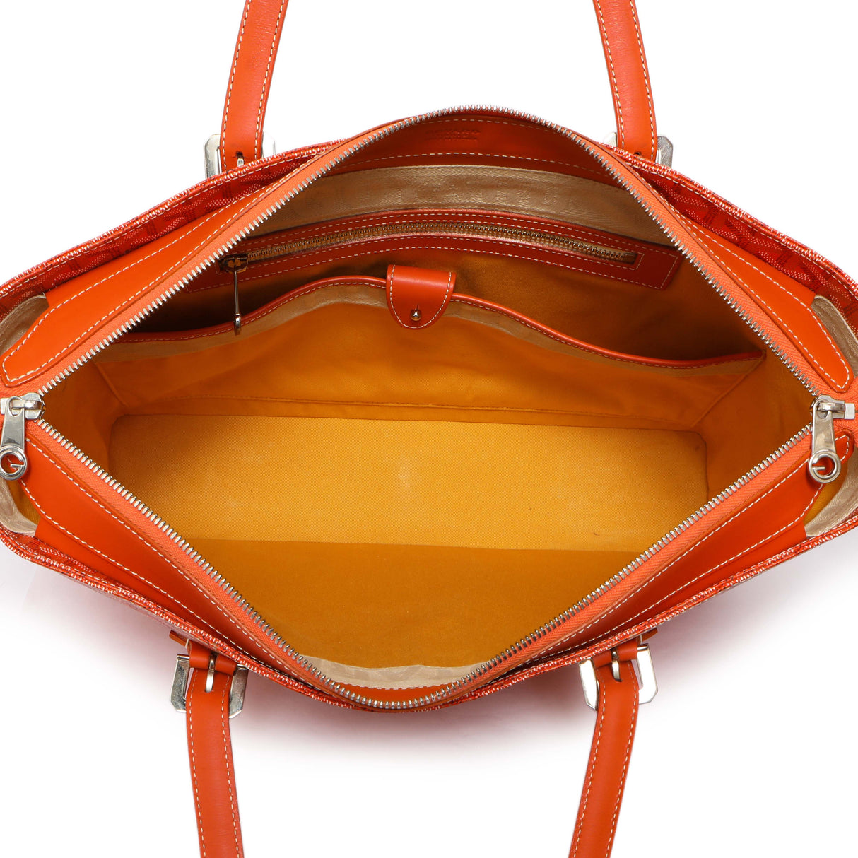 Goyard Orange Goyardine Sac Marie Galante GM Handbags Goyard