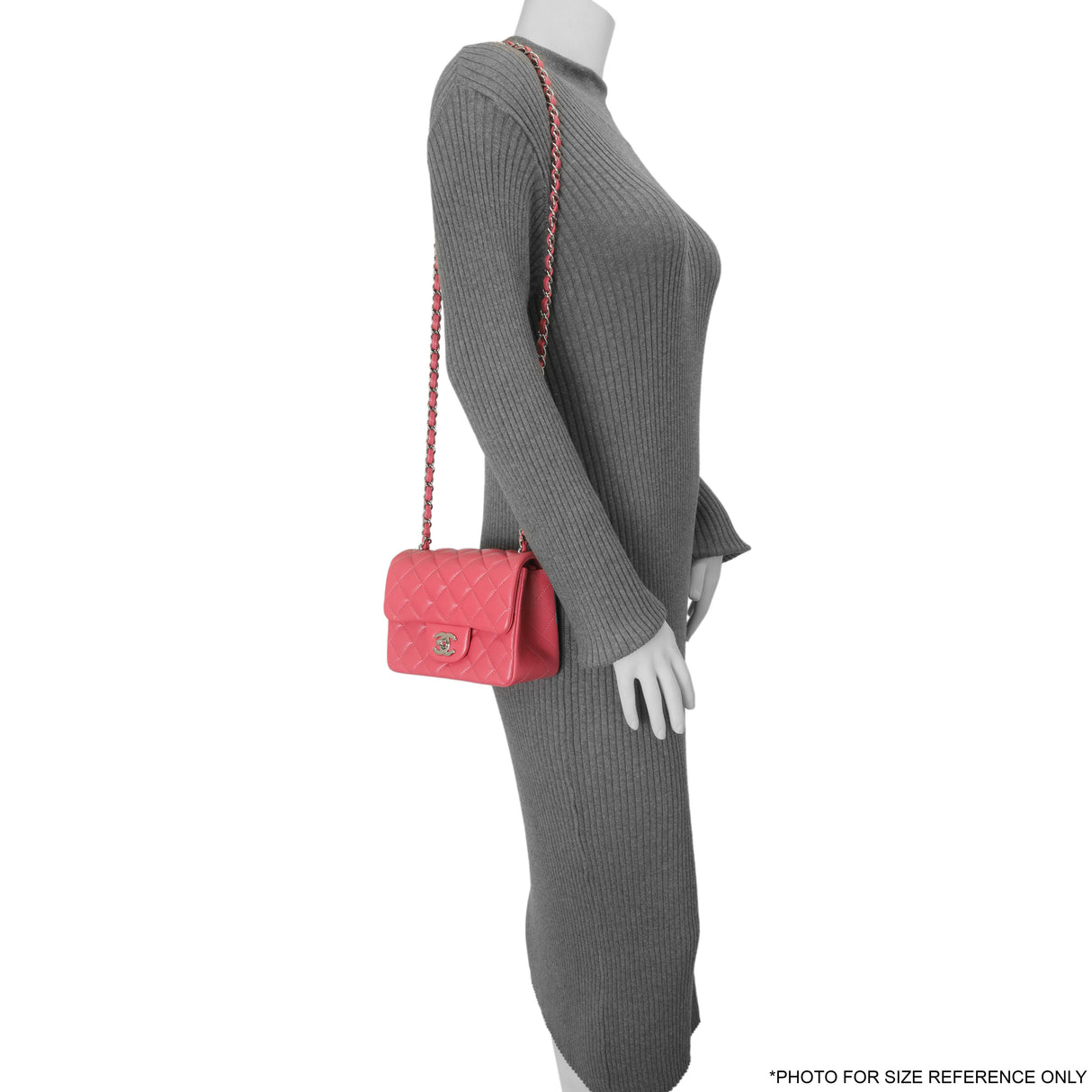 Chanel Pink Quilted Lambskin Mini Square Flap Handbags Chanel