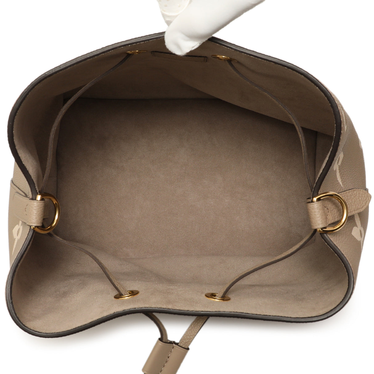 Louis Vuitton Tourterelle Creme Empreinte Monogram Giant NeoNoe MM Handbags Louis Vuitton