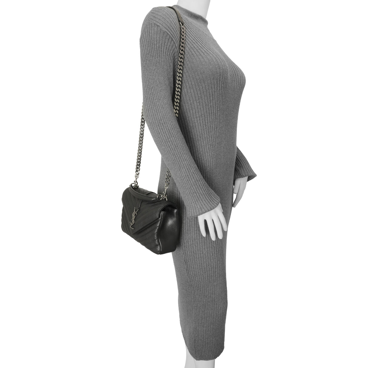 Saint Laurent Black Matelasse Chevron Sheepskin Medium College Bag Handbags Saint Laurent