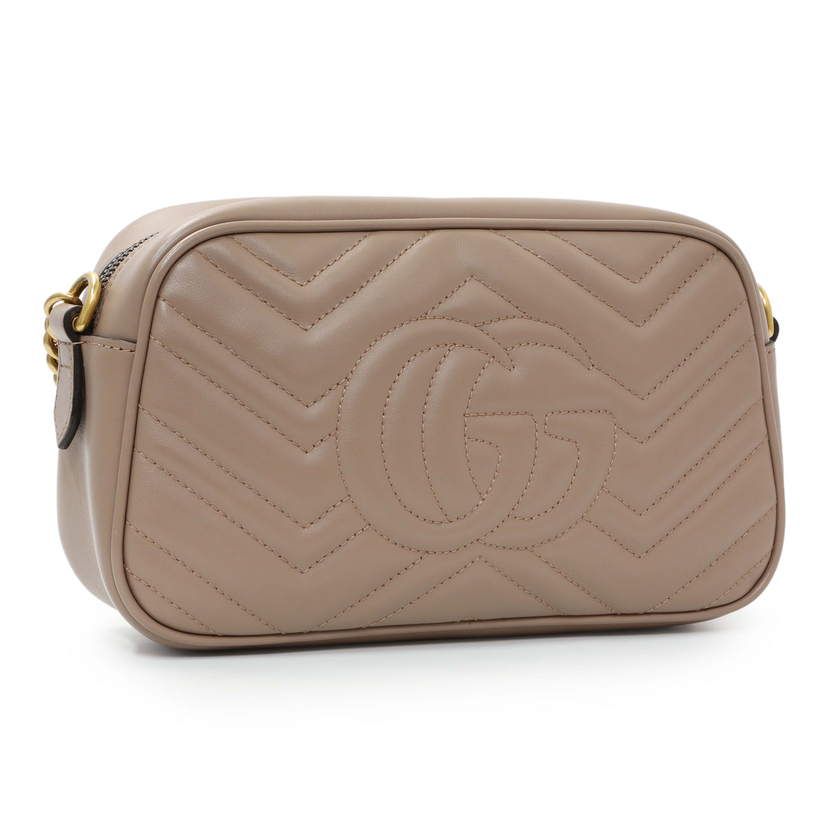 Gucci Porcelain Rose Calfskin Matelasse Small GG Marmont Chain Shoulder Bag Handbags Gucci