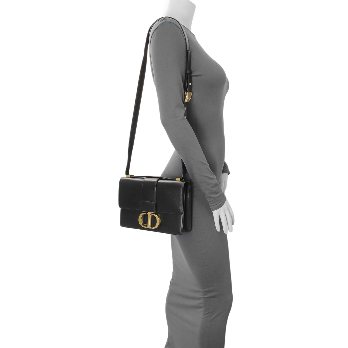 Christian Dior Black Smooth Calfskin 30 Montaigne Flap Bag Handbags Christian Dior