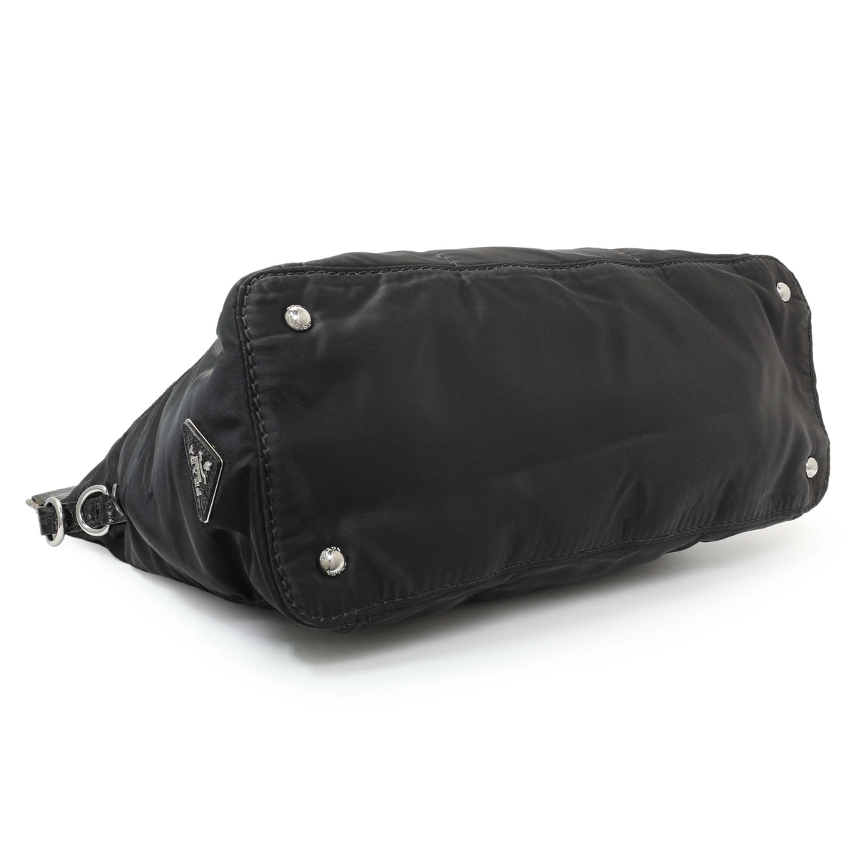 Prada Black Nylon Frame Tote Handbags Prada