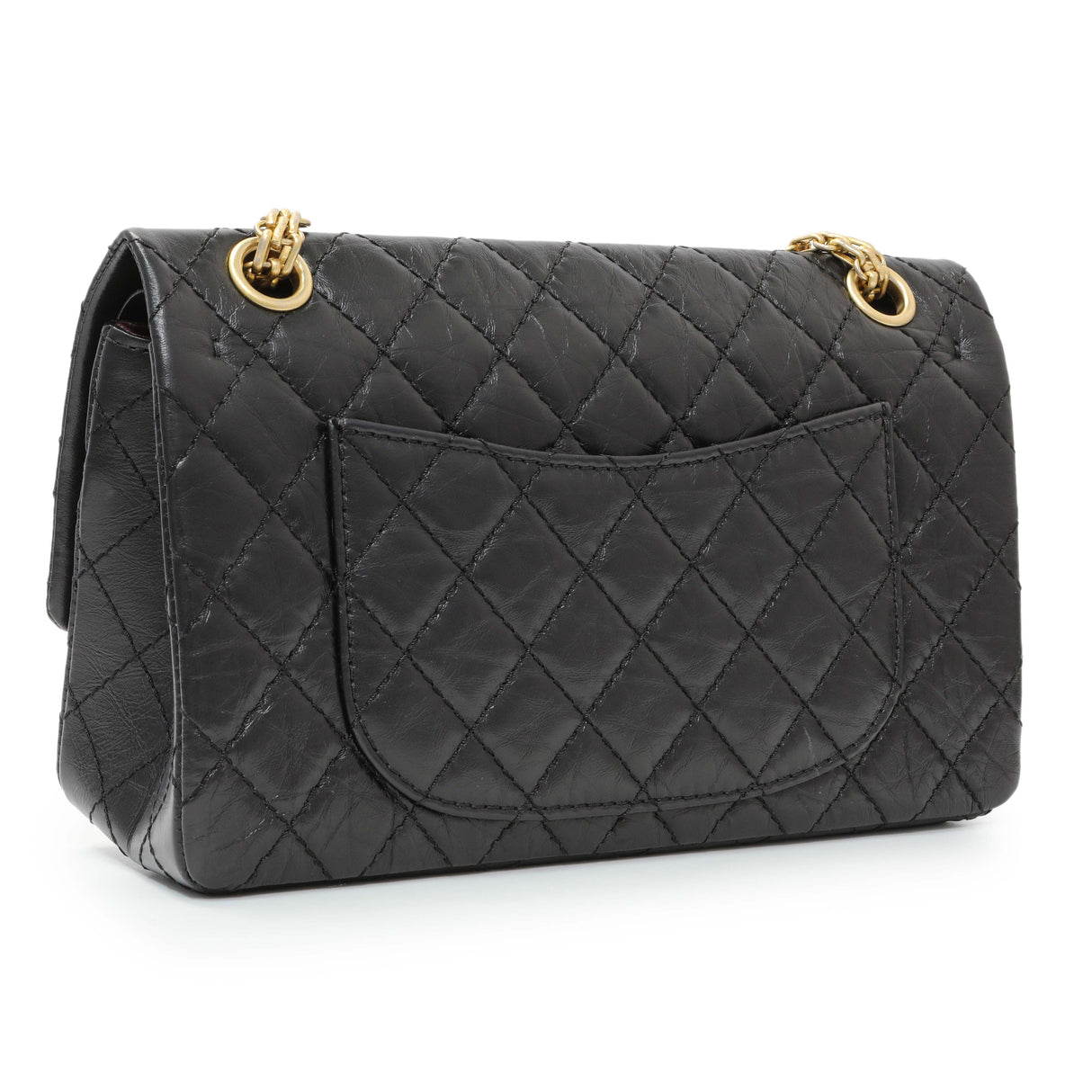 Chanel Black Quilted Aged Calfskin 2.55 Reissue Flap 225 Handbags Chanel