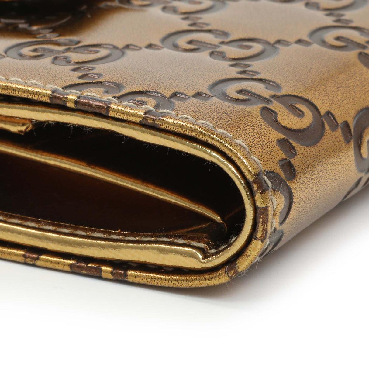 Gucci Bronze Guccissima Compact Wallet Accessories Gucci