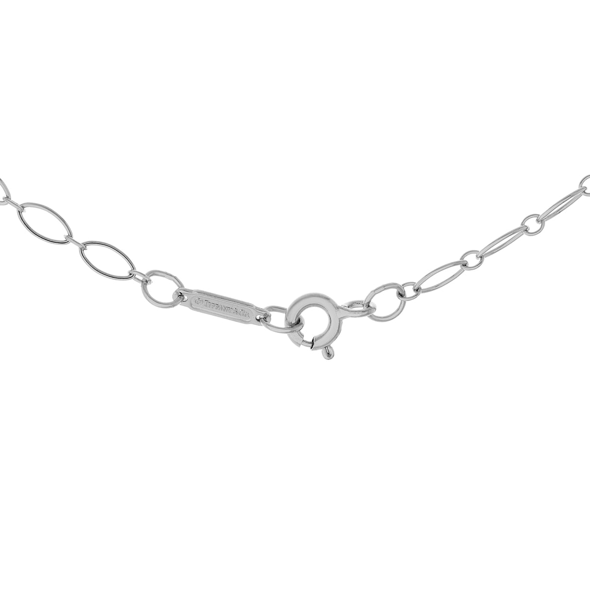 Tiffany & Co. 18K White Gold Oval Link Chain Necklace Designer Jewellery Tiffany and Co
