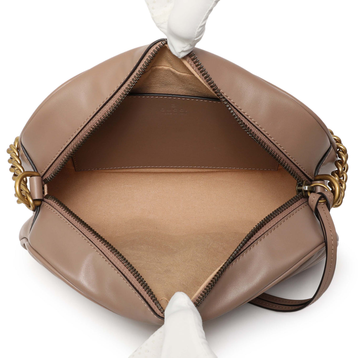 Gucci Porcelain Rose Calfskin Matelasse Small GG Marmont Chain Shoulder Bag Handbags Gucci