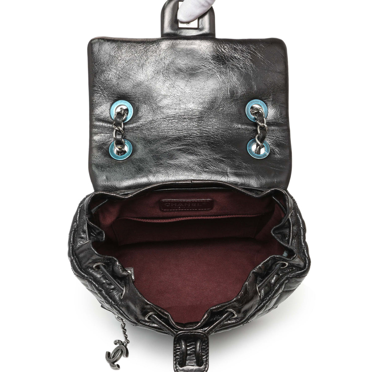 Chanel Black Glazed Calfskin Salzburg Mountain Backpack Handbags Chanel