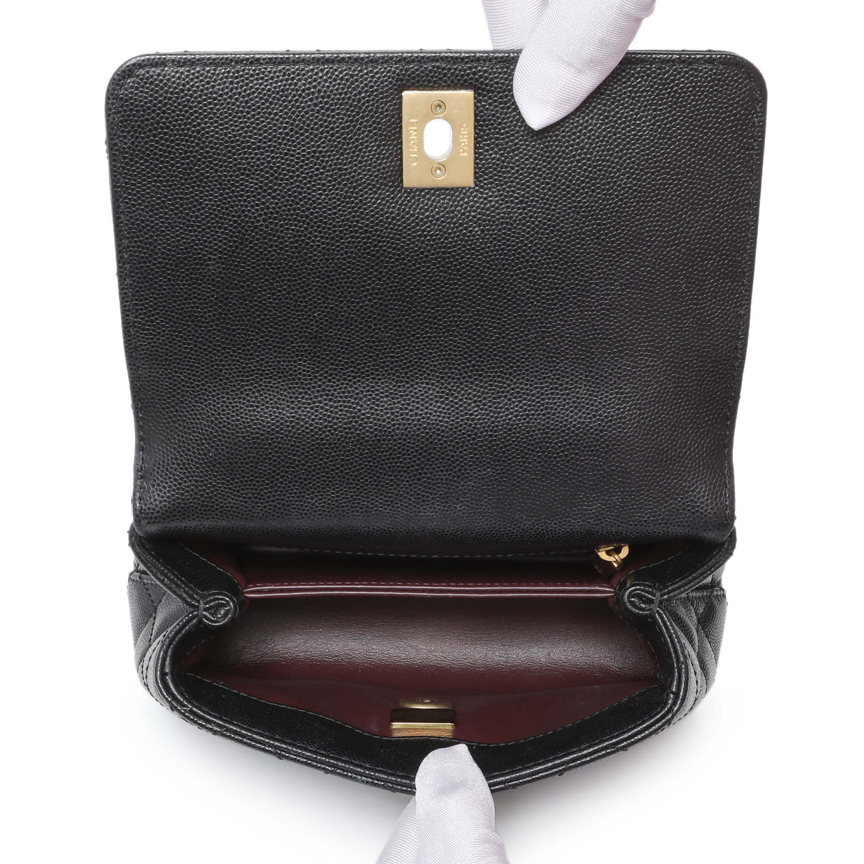 Chanel Black Caviar Quilted Extra Mini Coco Handle Handbags Chanel