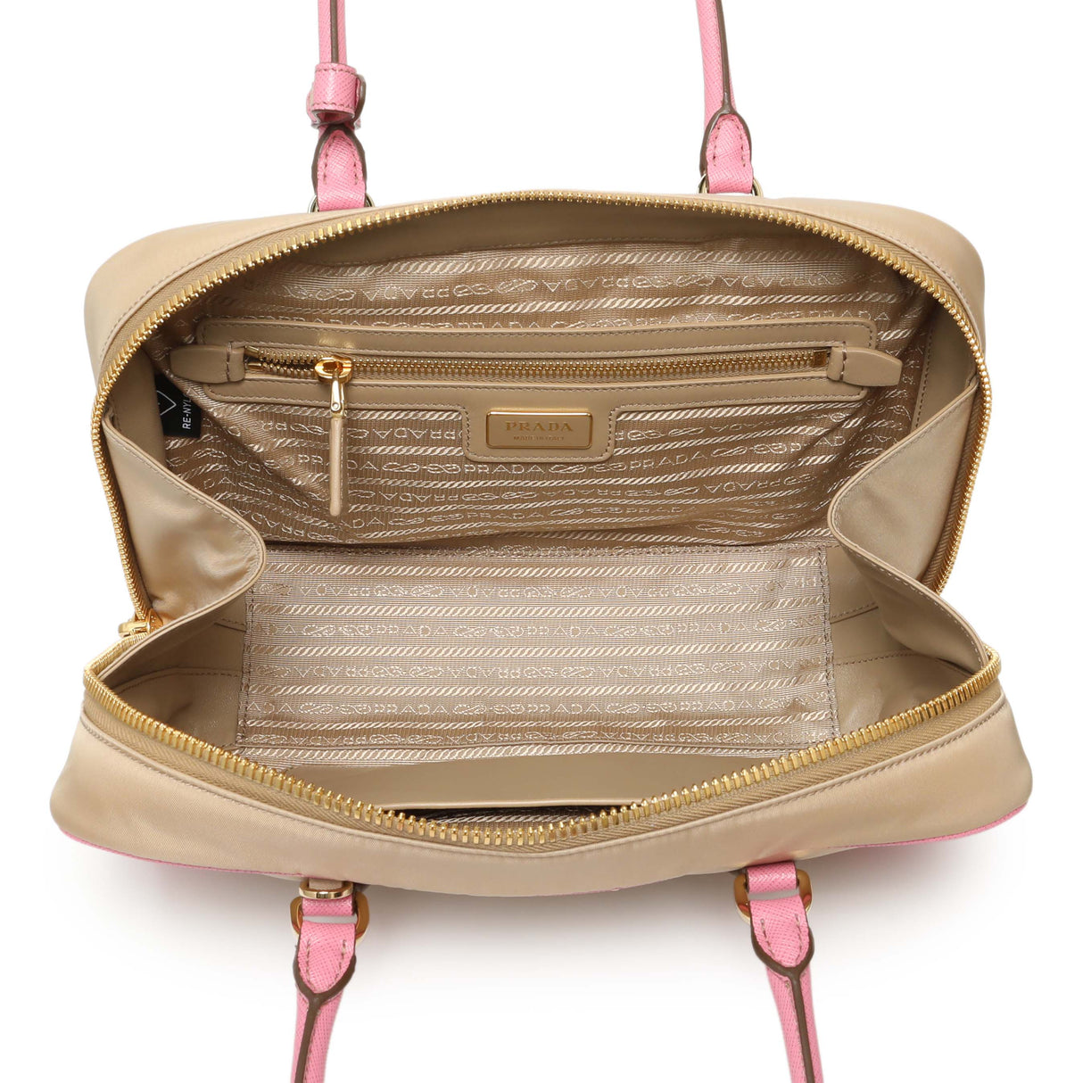 Prada Camel Re-Nylon Saffiano Medium Re-Edition 1978 Tote Handbags Prada