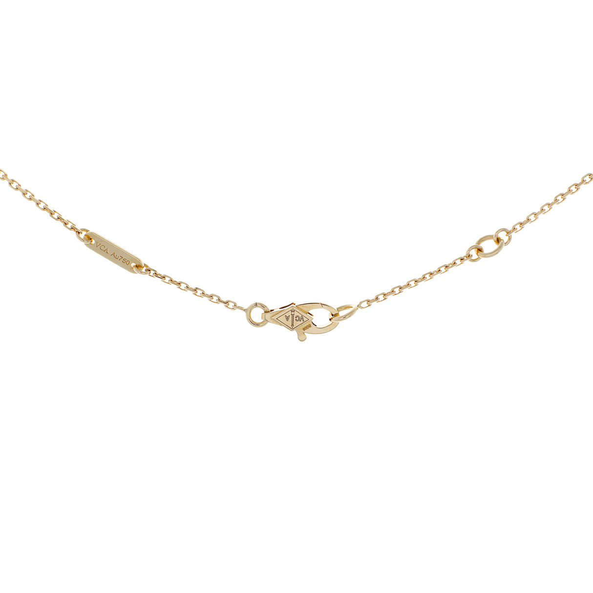 Van Cleef & Arpels 18K Yellow Gold Mother of Pearl Sweet Alhambra Pendant Necklace Designer Jewellery Van Cleef and Arpels