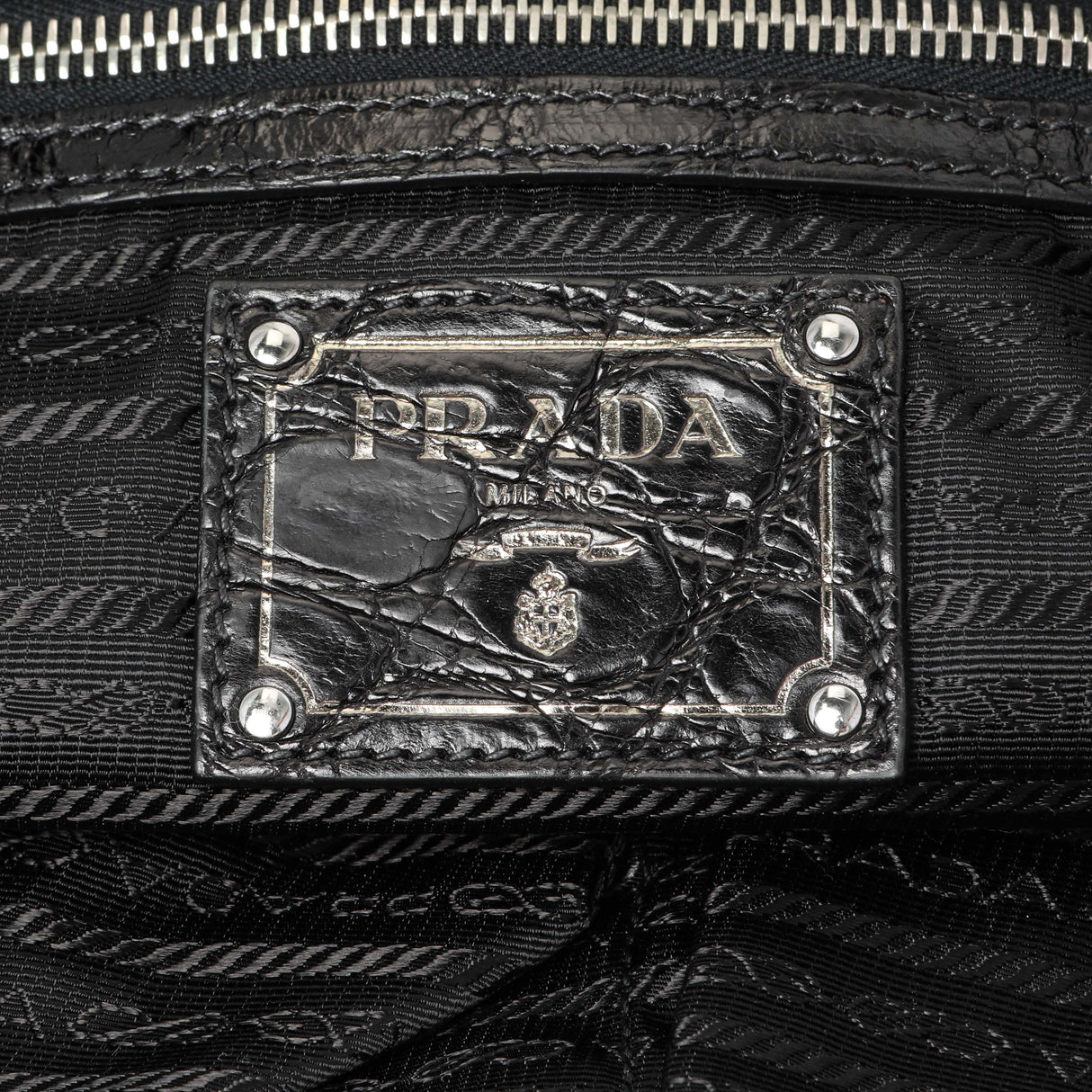Prada Black Nylon Frame Tote Handbags Prada