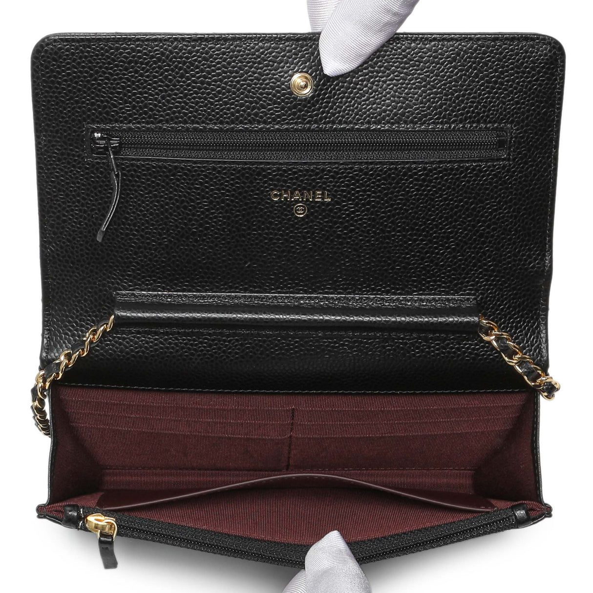 Chanel Black Quilted Caviar Wallet on Chain Handbags Chanel