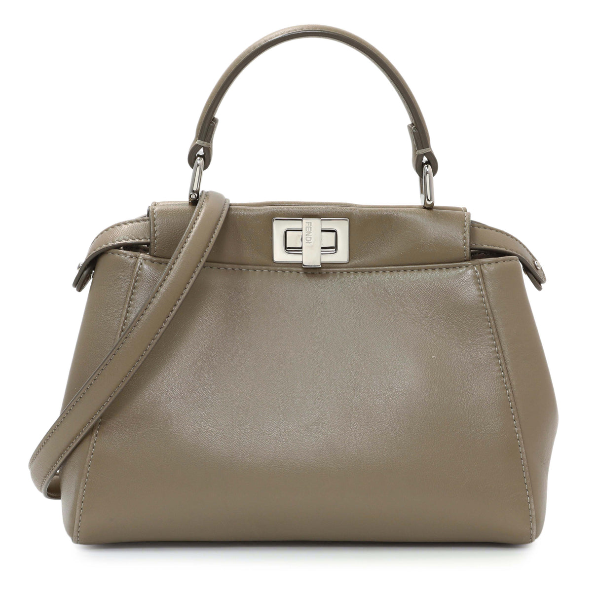 Fendi Tortora Nappa Mini Peekaboo Iconic Satchel Handbags Fendi