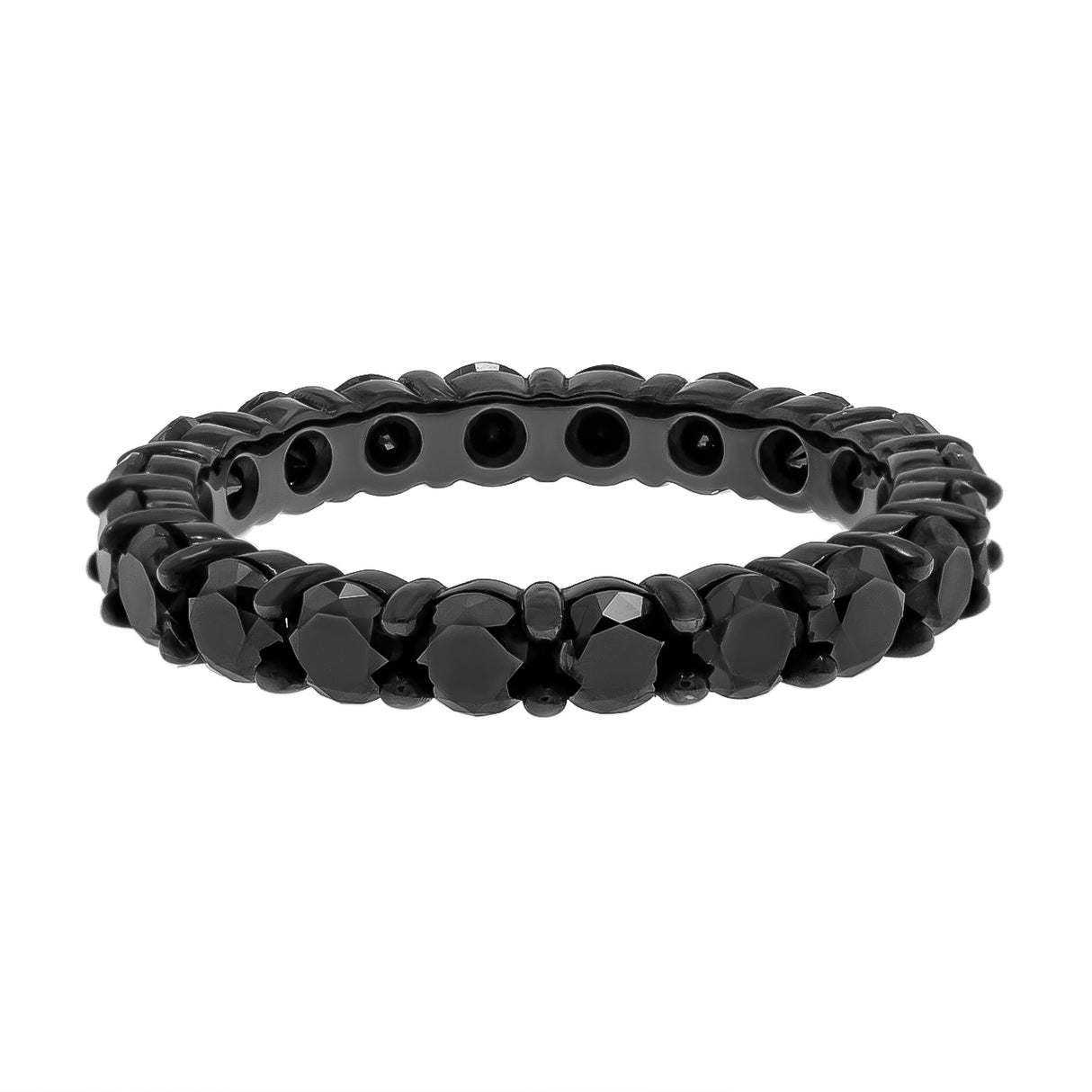 18K Black Gold Black Diamond Eternity Band Fine Jewellery Modaselle