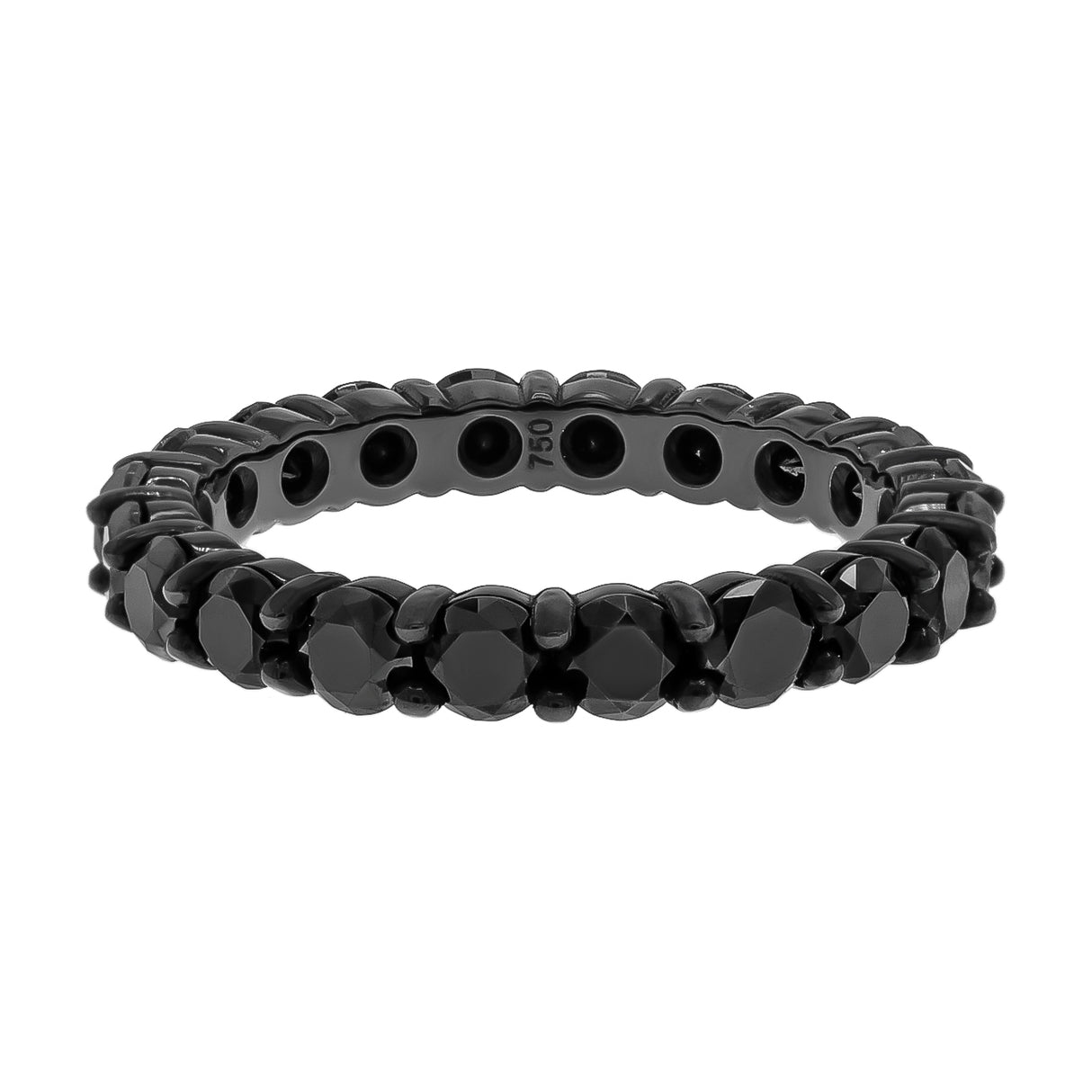 18K Black Gold Black Diamond Eternity Band Fine Jewellery Modaselle