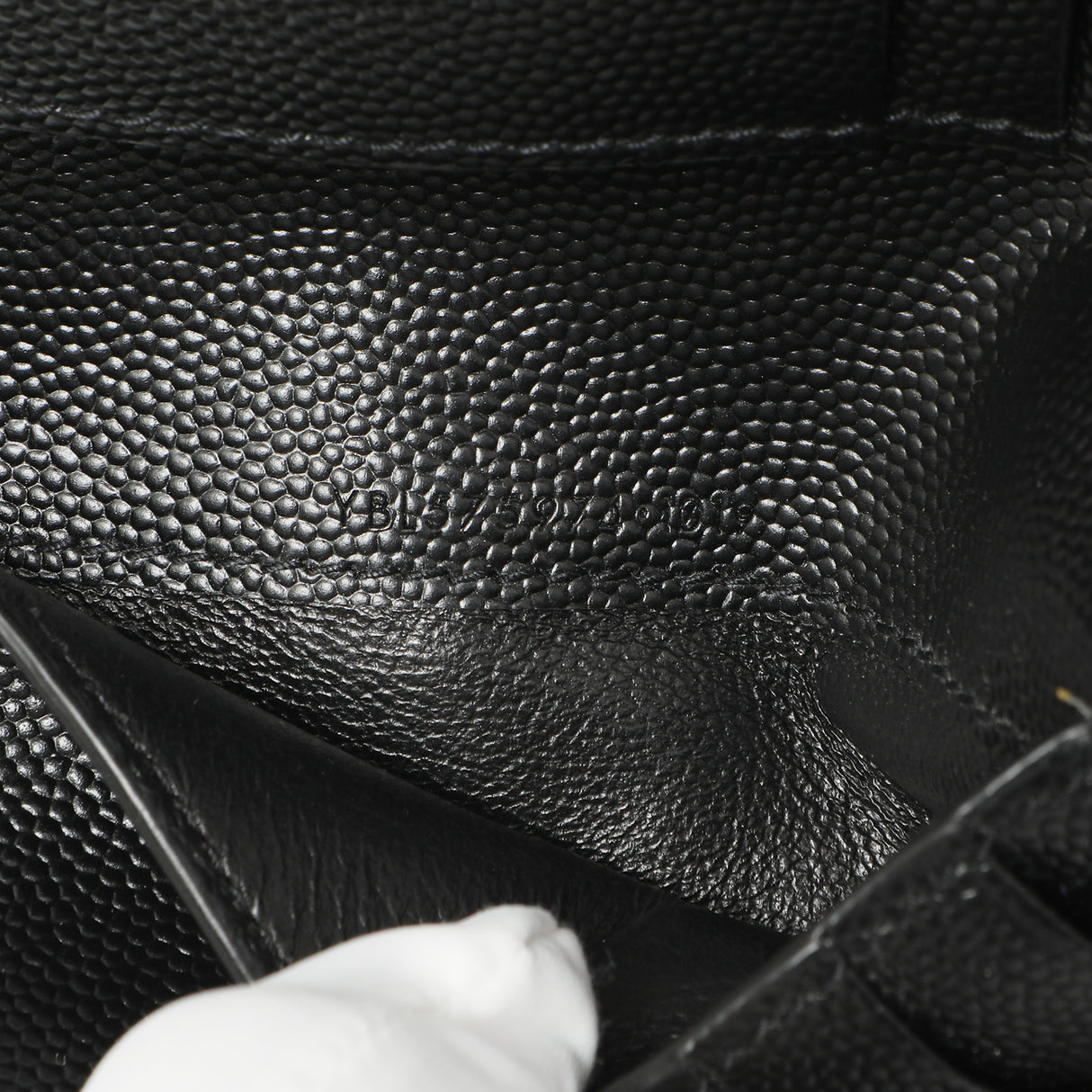 Saint Laurent Black Grain De Poudre Matelasse Chevron Monogram Zipped Two-Part Wallet Accessories Saint Laurent