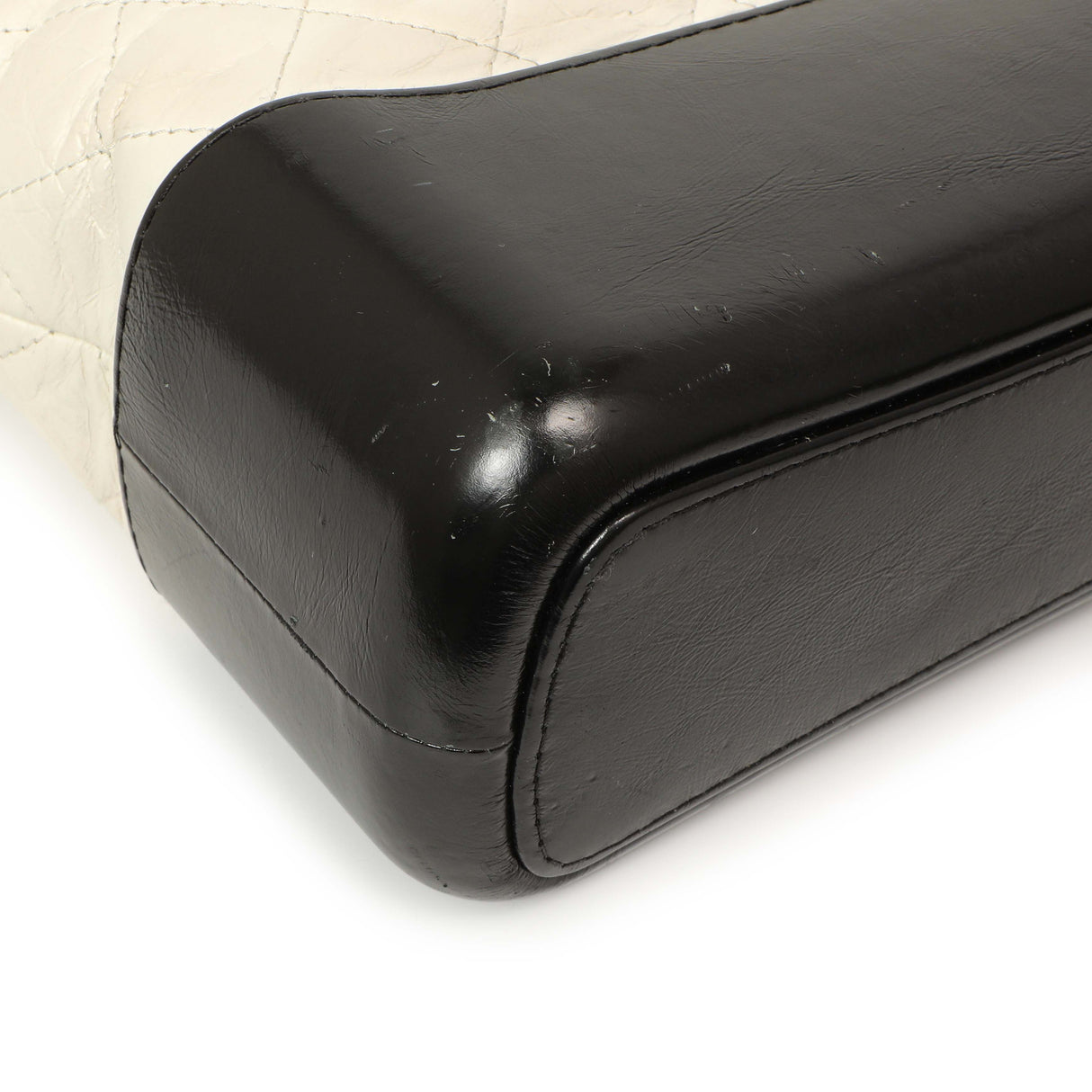 Chanel White Black Aged Calfskin Medium Gabrielle Hobo Handbags Chanel