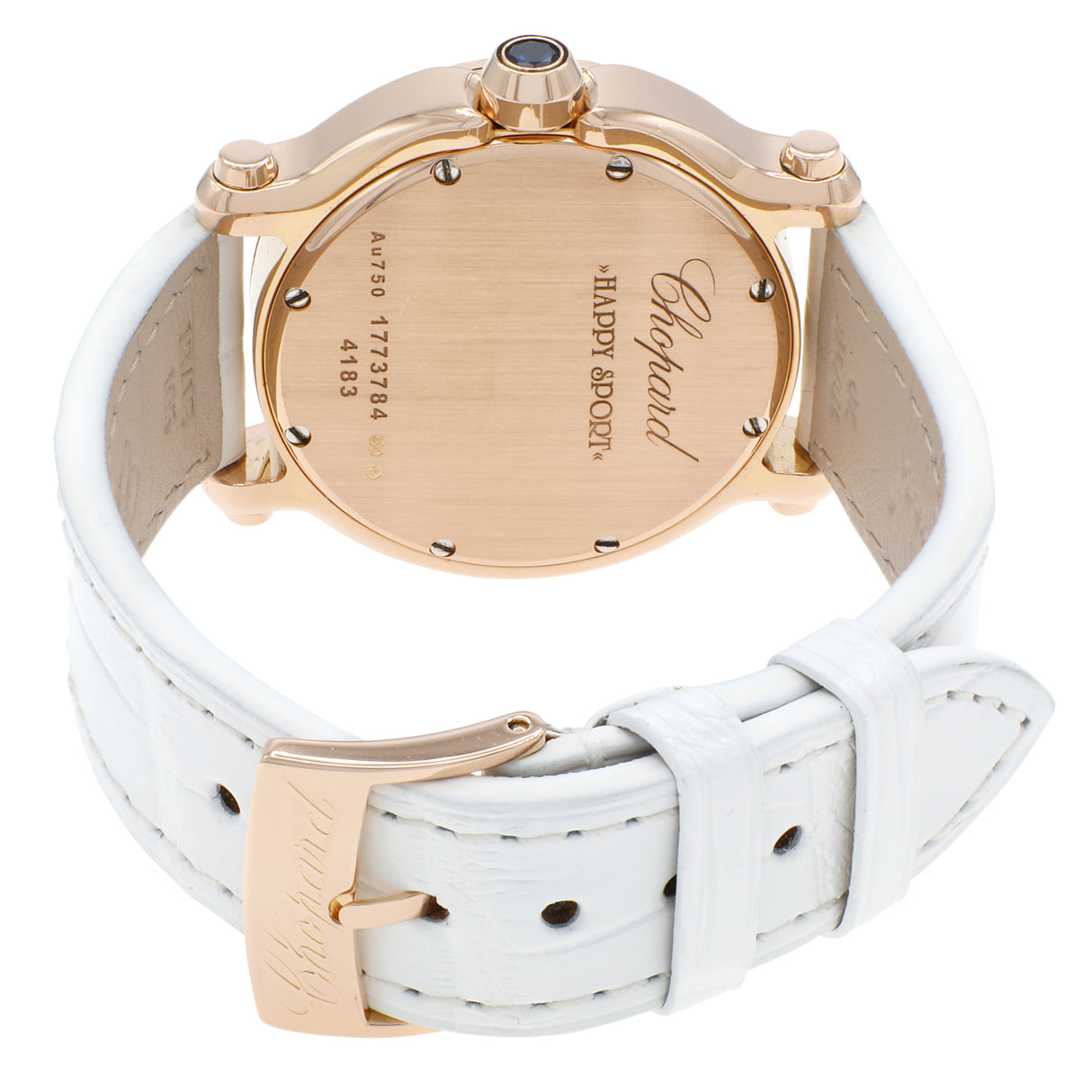 Chopard 18K Rose Gold Diamond Happy Sport 4183 Watches Chopard