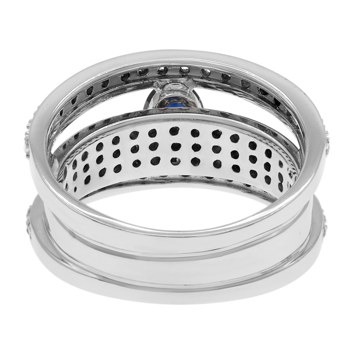 14K White Gold 0.87 Carat Blue Sapphire Ring Fine Jewellery Modaselle