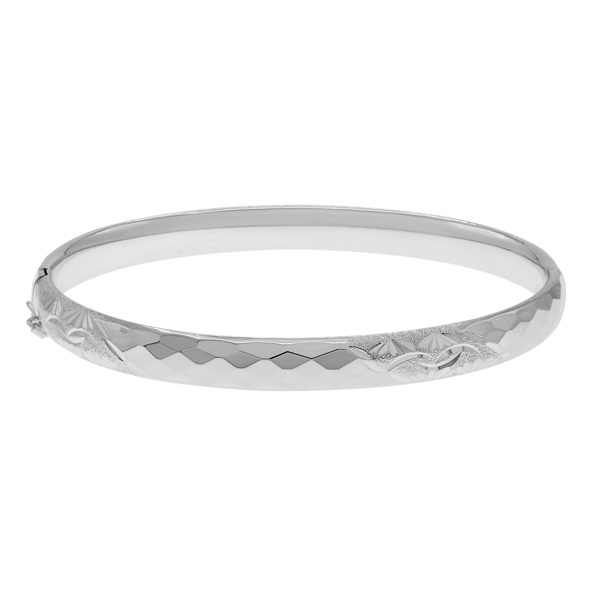 Platinum Diamond Cut Bangle Fine Jewellery Modaselle