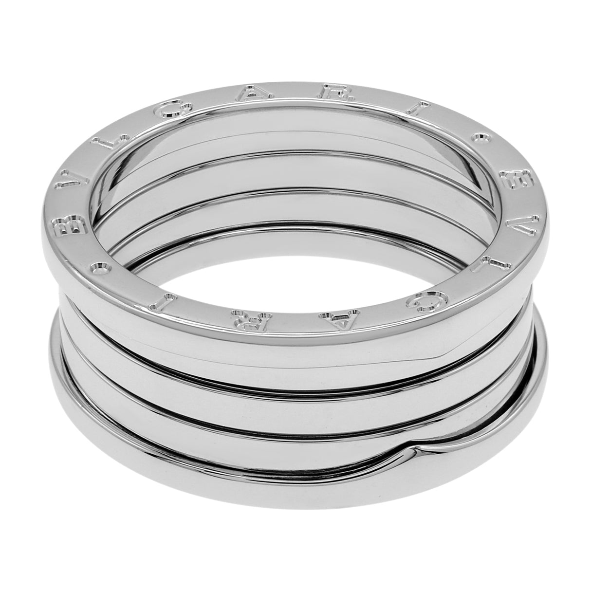 Bulgari 18K White Gold B.Zero1 Four-Band Ring Designer Jewellery Bulgari