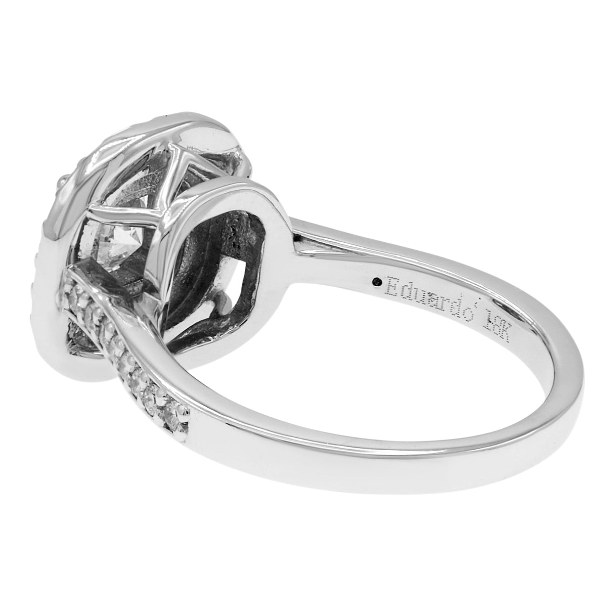 18K White Gold 0.50 Carat Halo Diamond Ring Fine Jewellery Modaselle