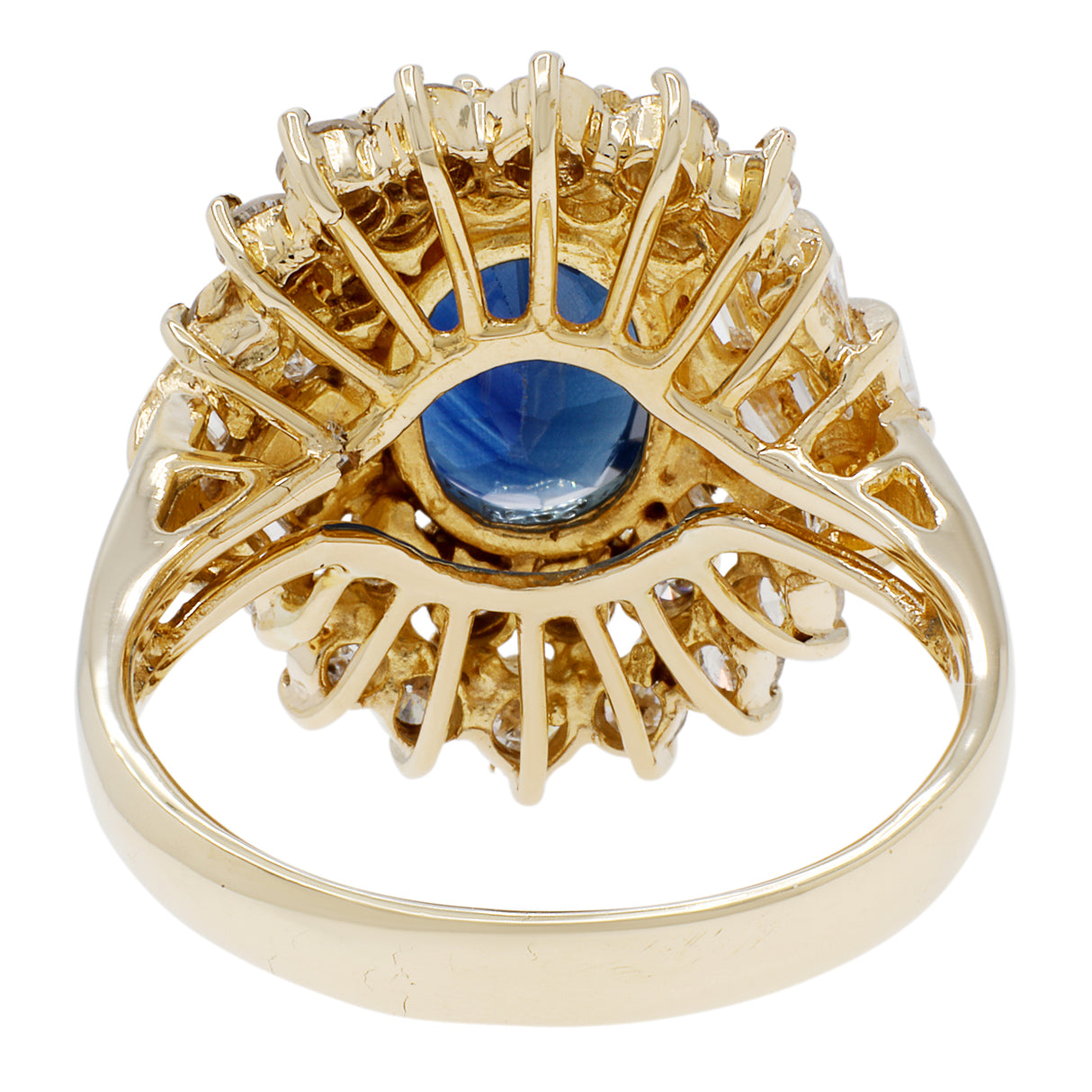 18K Yellow Gold 3.06 Carat Sapphire Ring Fine Jewellery Modaselle