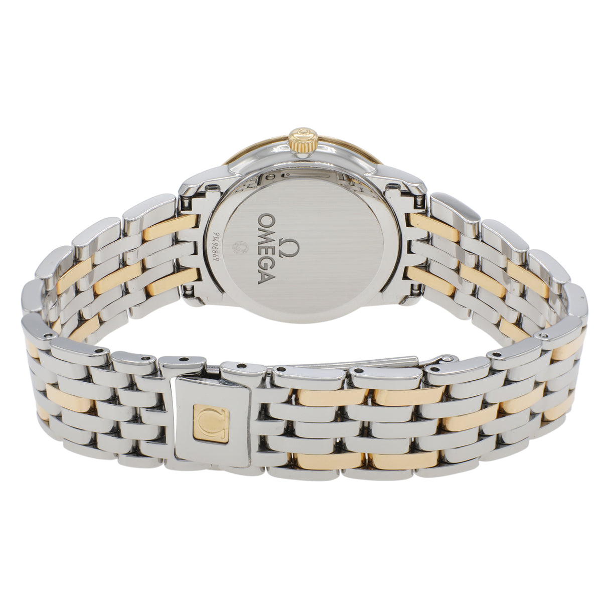 Omega Stainless Steel 18K Yellow Gold Diamond Deville Prestige 413.25.27.60.55.001 Watches Omega