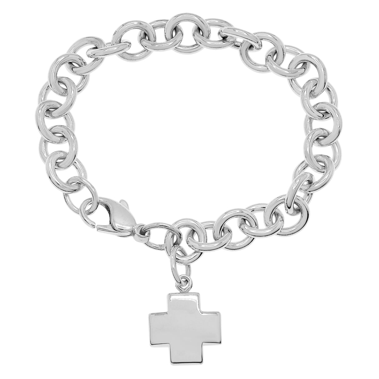 Tiffany & Co. Sterling Silver Cross Charm Bracelet Designer Jewellery Tiffany and Co
