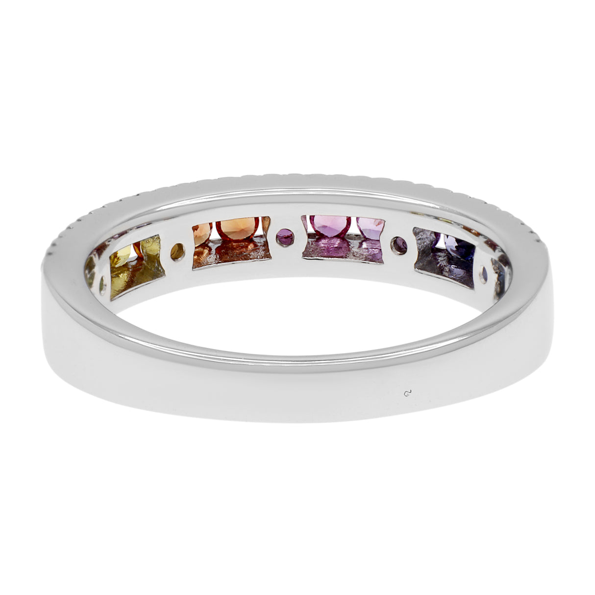 18K White Gold 0.88 Carat Rainbow Sapphire Diamond Ring Fine Jewellery Modaselle