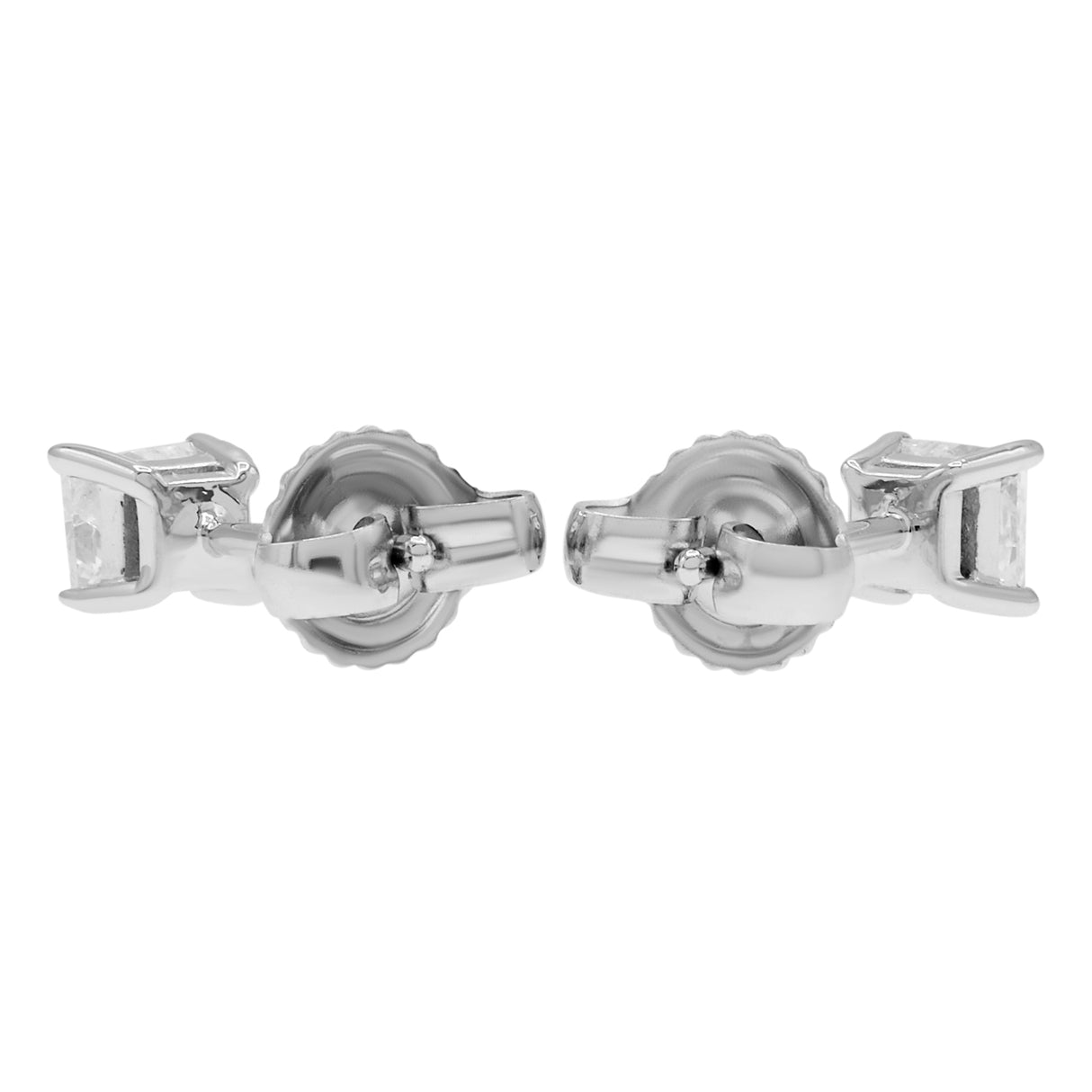 14K White Gold 0.76 Carat Princess Diamond Earrings Fine Jewellery Modaselle