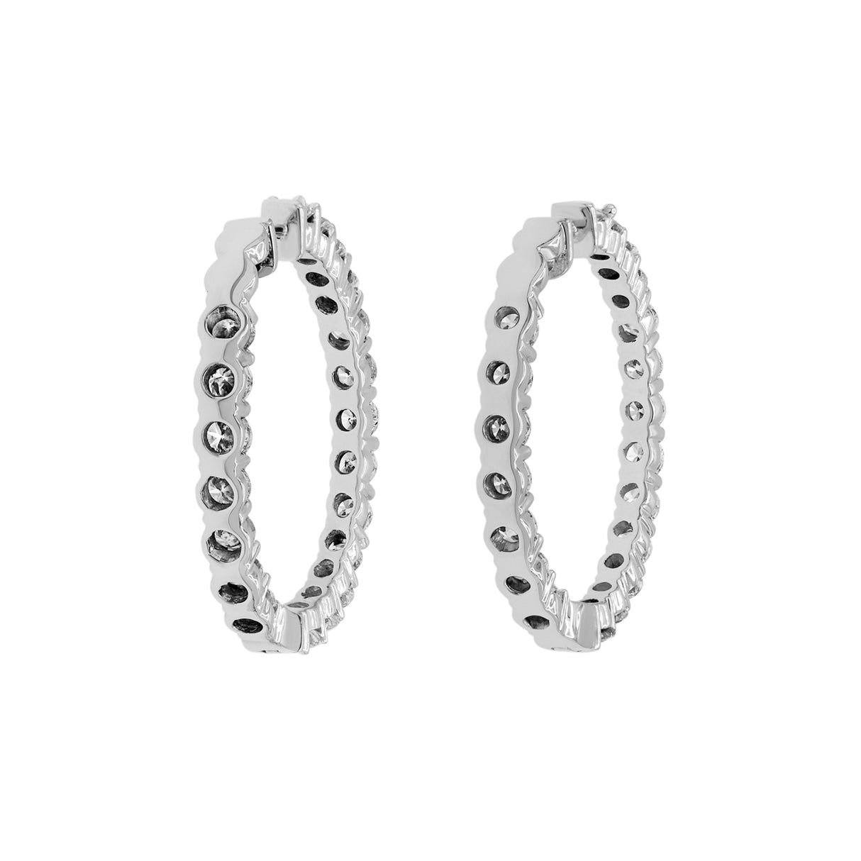 14K White Gold 8.00 Carat Diamond Hoop Earrings Fine Jewellery Modaselle
