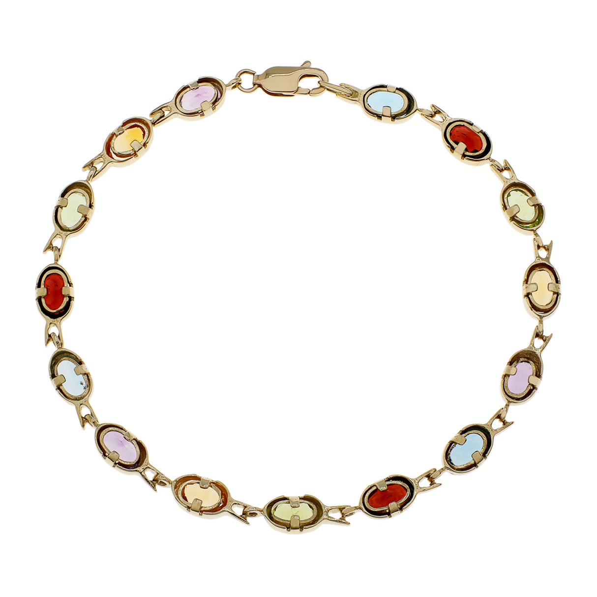 14K Yellow Gold Multi Gemstone Bracelet Fine Jewellery Modaselle