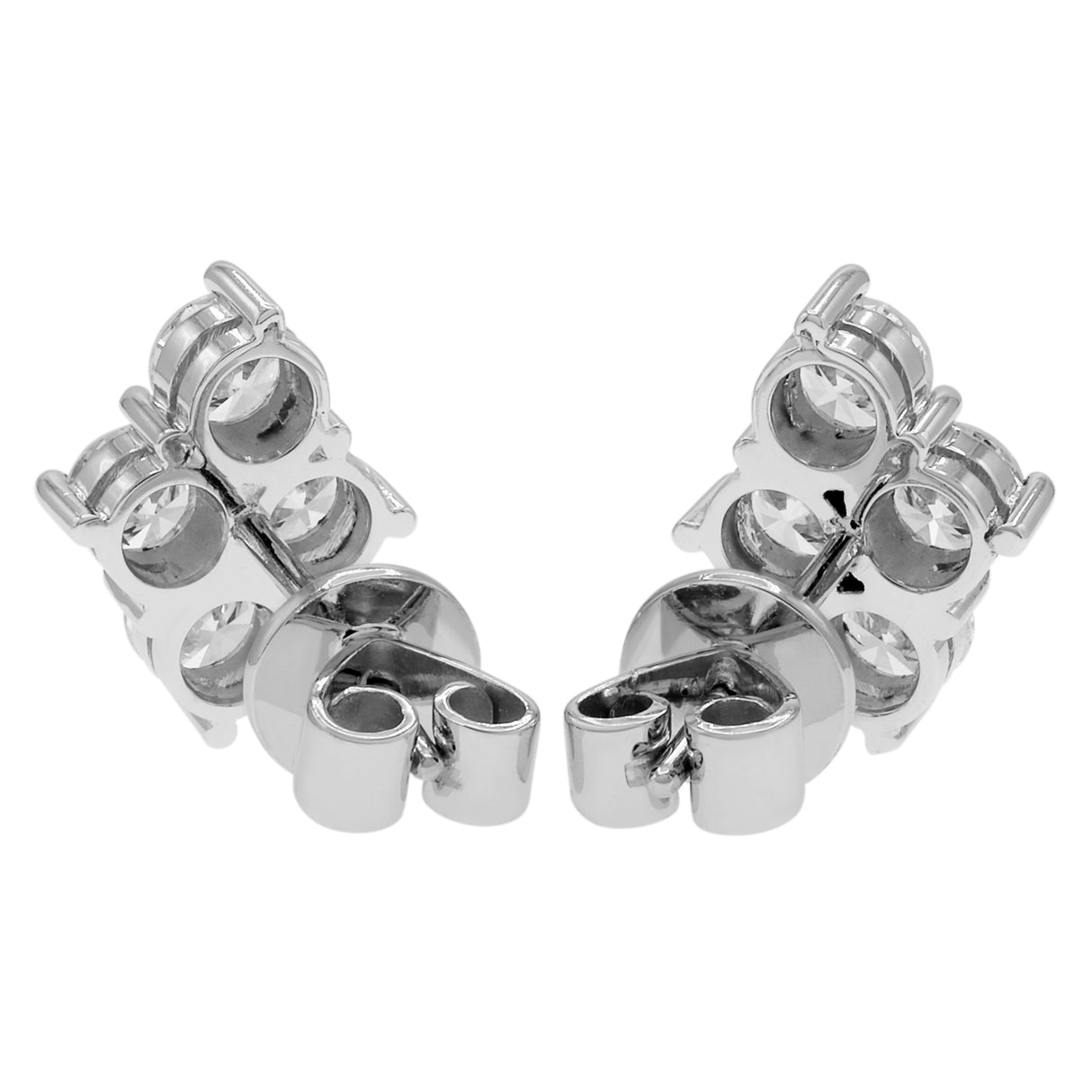 14K White Gold 1.60 Carat Quatrefoil Cluster Diamond Earrings Fine Jewellery Modaselle