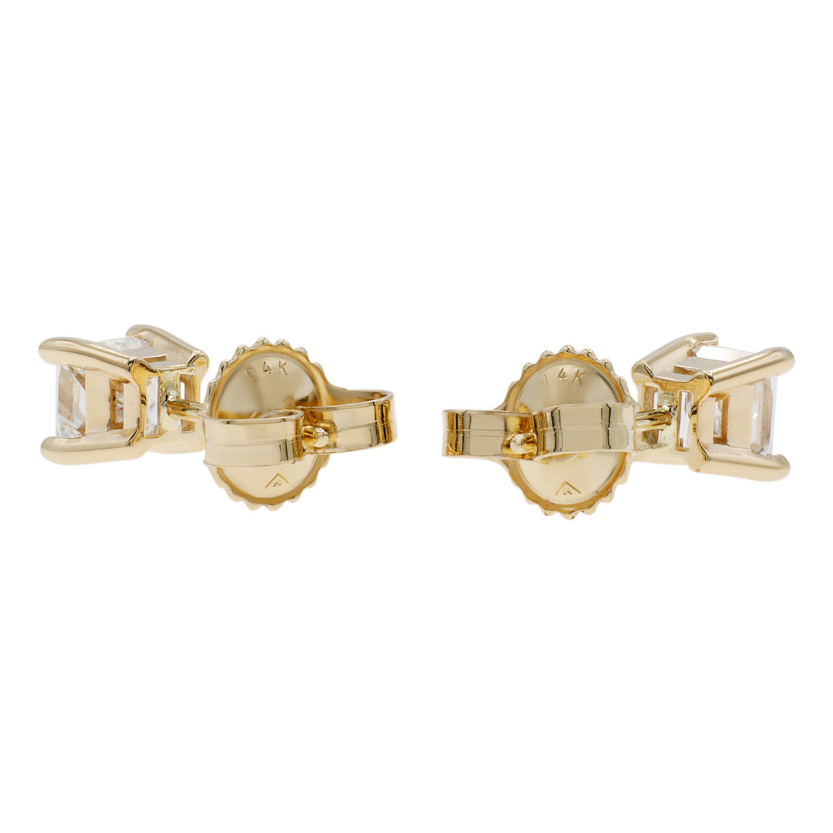 14K Yellow Gold 0.96 Carat Diamond Stud Earrings Modaselle