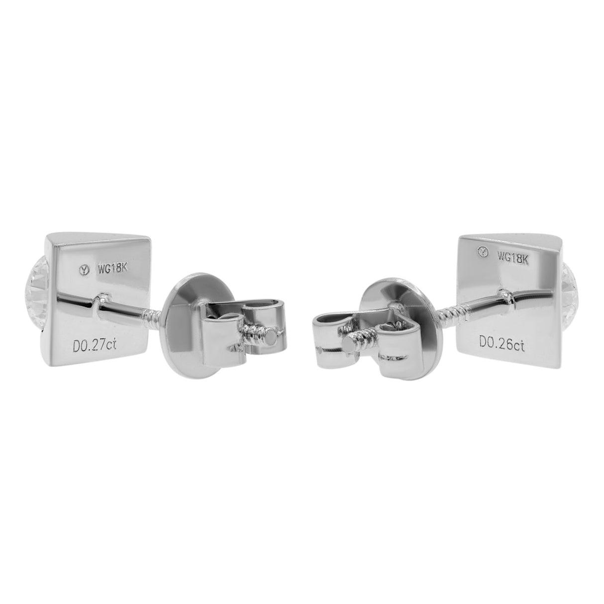 18K White Gold 0.53 Carat Diamond Stud Earrings Modaselle