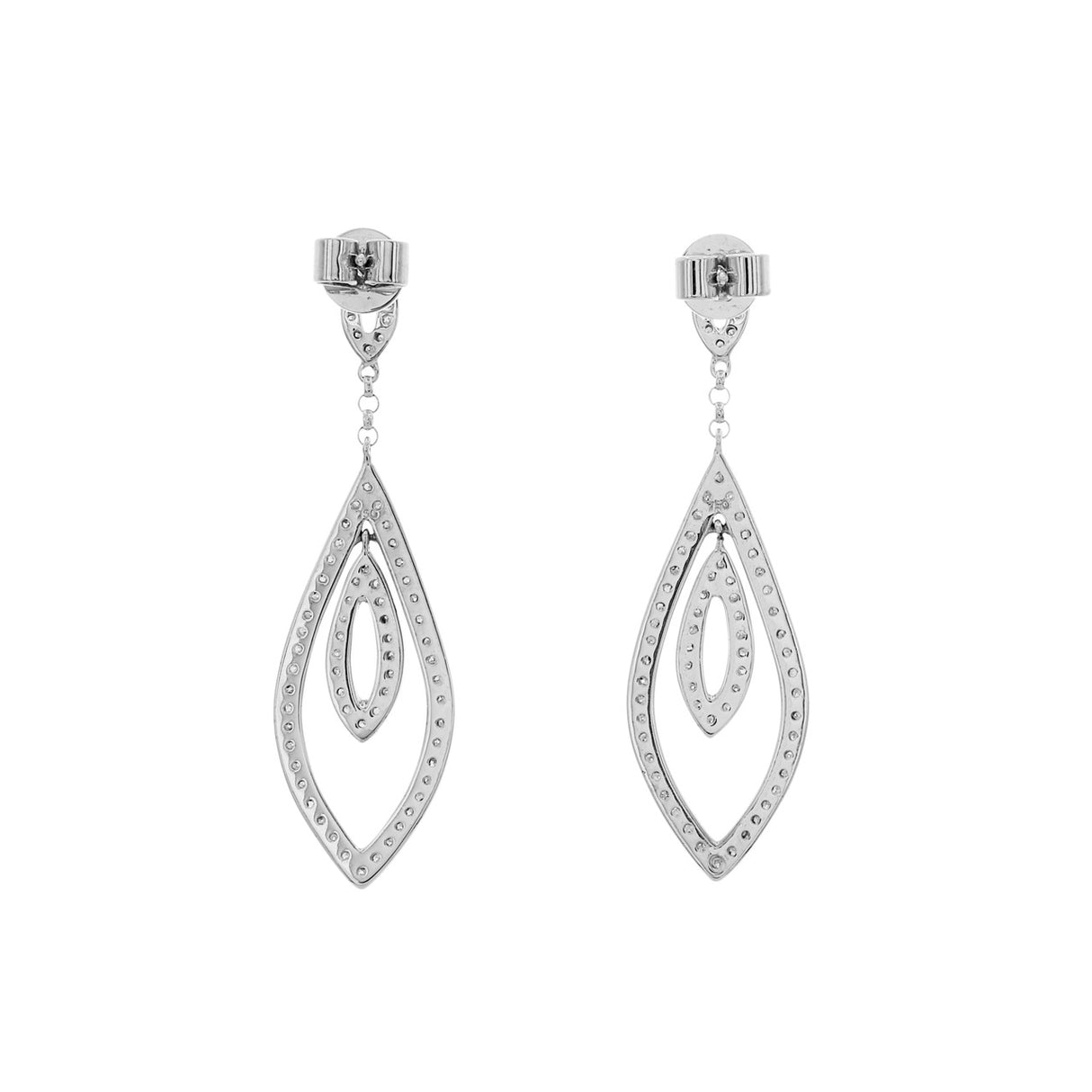 18K White Gold 0.70 Carat Diamond Drop Earrings Modaselle