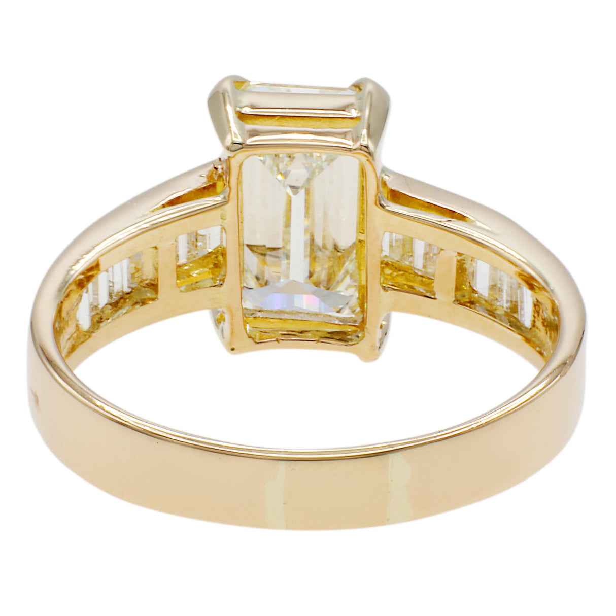 14K Yellow Gold 1.85 Carat Emerald Diamond Ring Fine Jewellery Modaselle