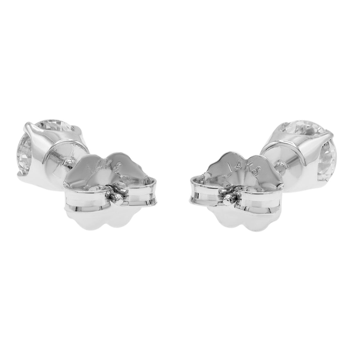 14K White Gold 0.85 Carat Diamond Stud Earrings Modaselle