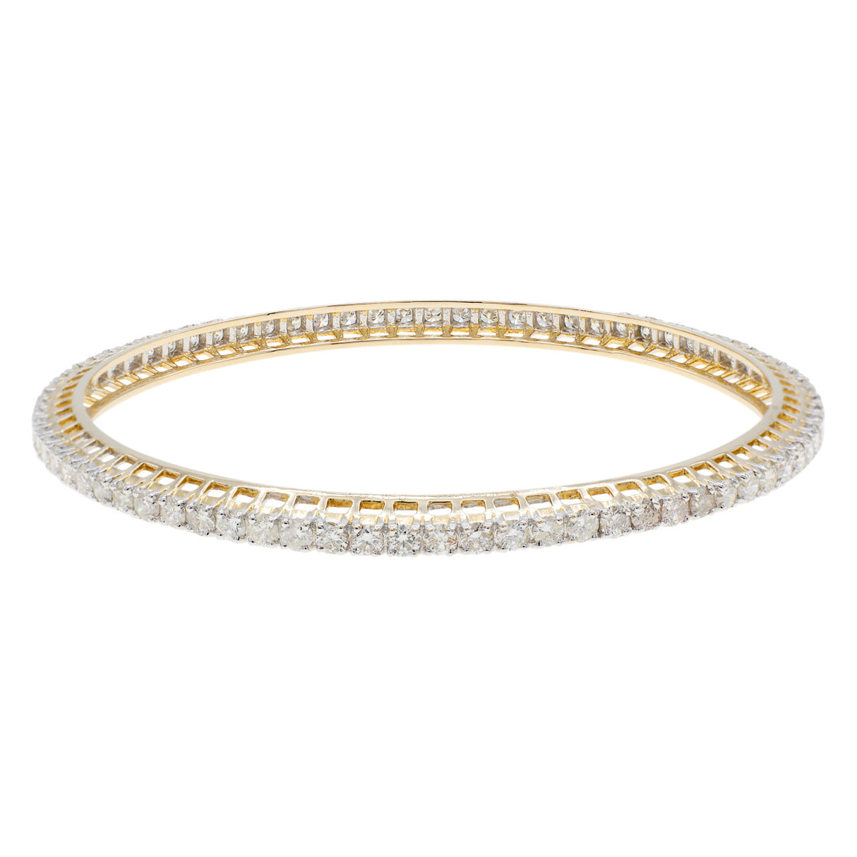 14K Yellow Gold 5.14 Carat Diamond Bangle Modaselle