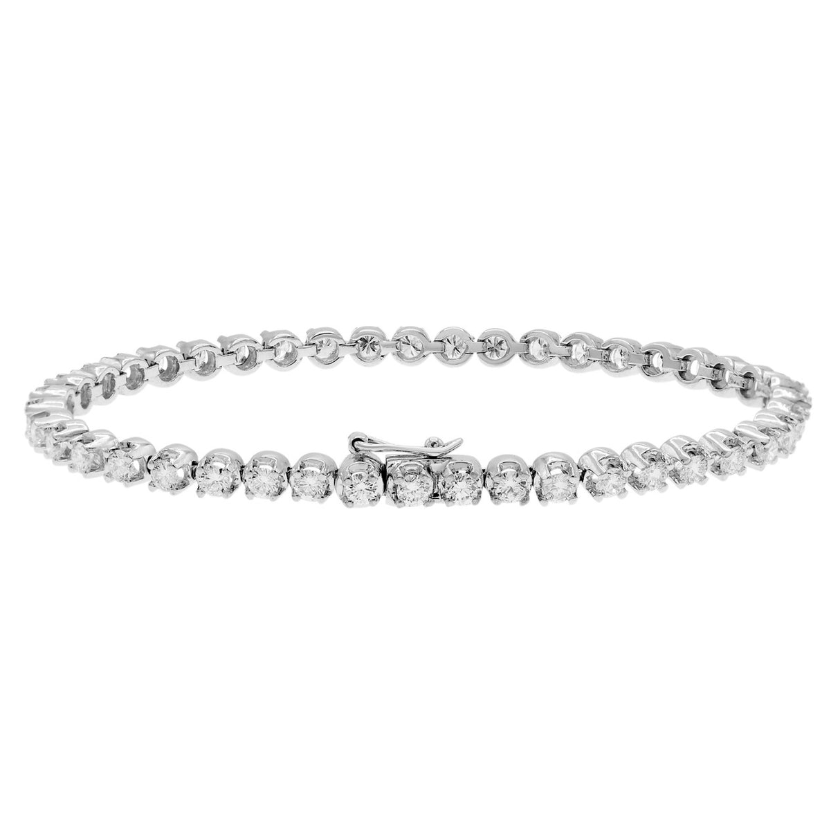 18K White Gold 3.50 Carat Diamond Tennis Bracelet Modaselle